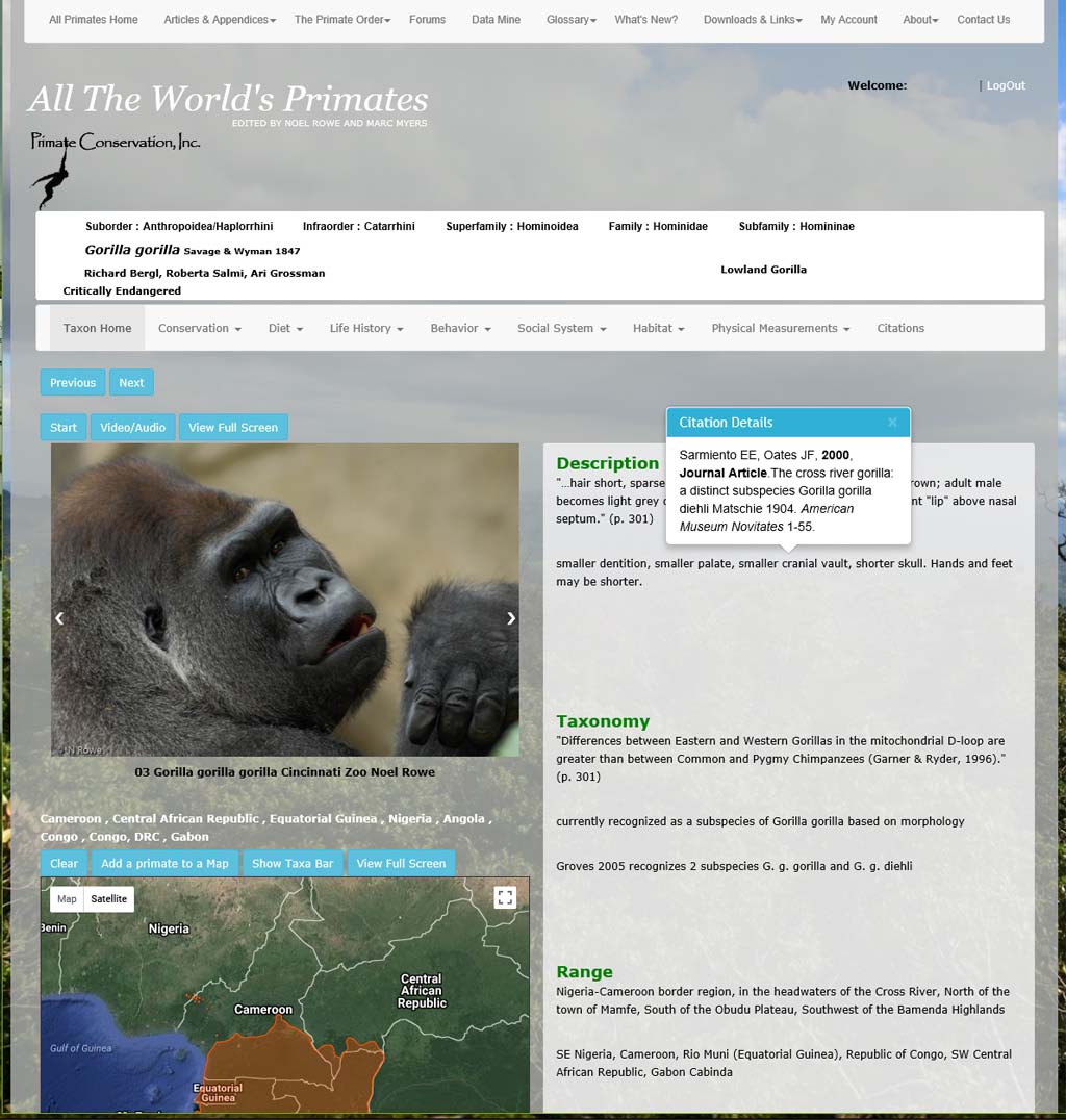 Searching Specific Information about a Primate Searching Specific Information about a Primate